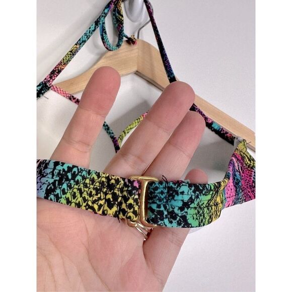 BONGO Bikini Top Snakeskin Print Multicolor Size Medium - Picture 3 of 6